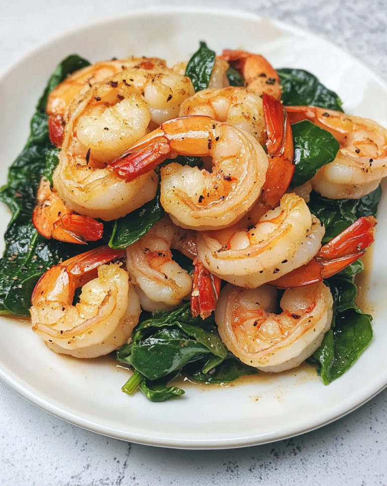 Sautéed Shrimp with Spinach