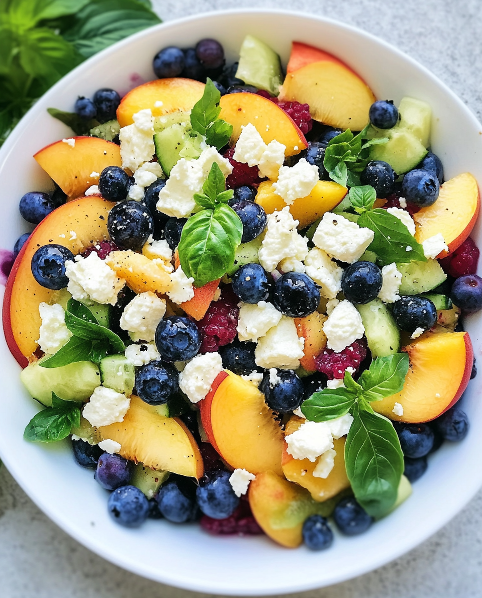 Peach and Blueberry Feta Salad