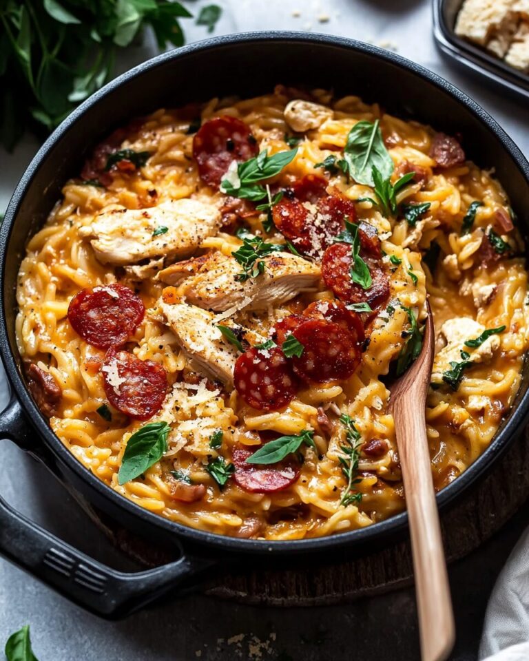 One-Pot Chicken Risoni with Crispy Salami