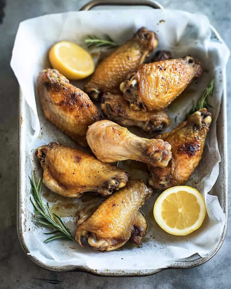 Crispy Oven-Baked Chicken Wings with Honey Garlic Sauce