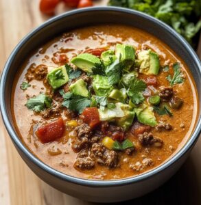Spicy Queso Beef Chili