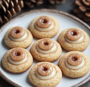Eggnog Snickerdoodle Thumbprint Cookies