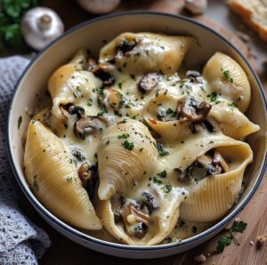 Creamy Garlic Mushroom Stuffed Shells