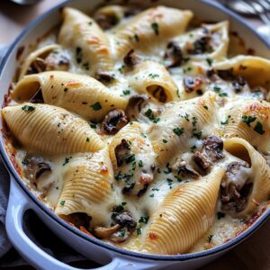 Creamy Garlic Mushroom Stuffed Shells