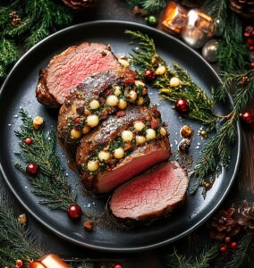 Christmas Stuffed Beef Tenderloin
