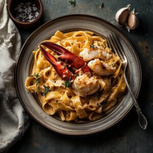 Creamy Tuscan Lobster Pasta