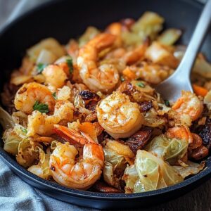 Southern Fried Cabbage with Shrimp