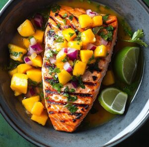 Grilled Salmon with Mango Salsa