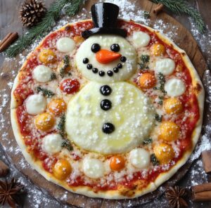 Easy Homemade Snowman Pizza