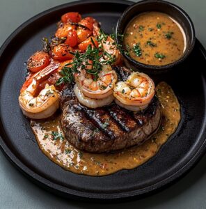 Steak with Shrimp & Lobster Sauce