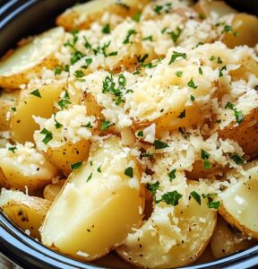 Garlic Parmesan Slow Cooker Potatoes