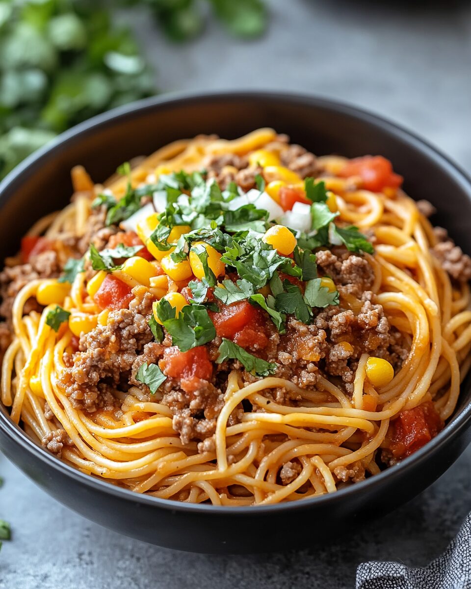 Slow-Cooked Taco-Flavored Spaghetti Delight