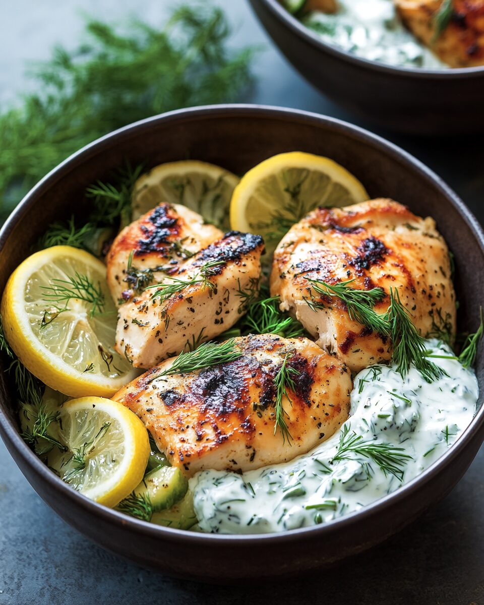 Mediterranean Lemon-Dill Chicken Bowls