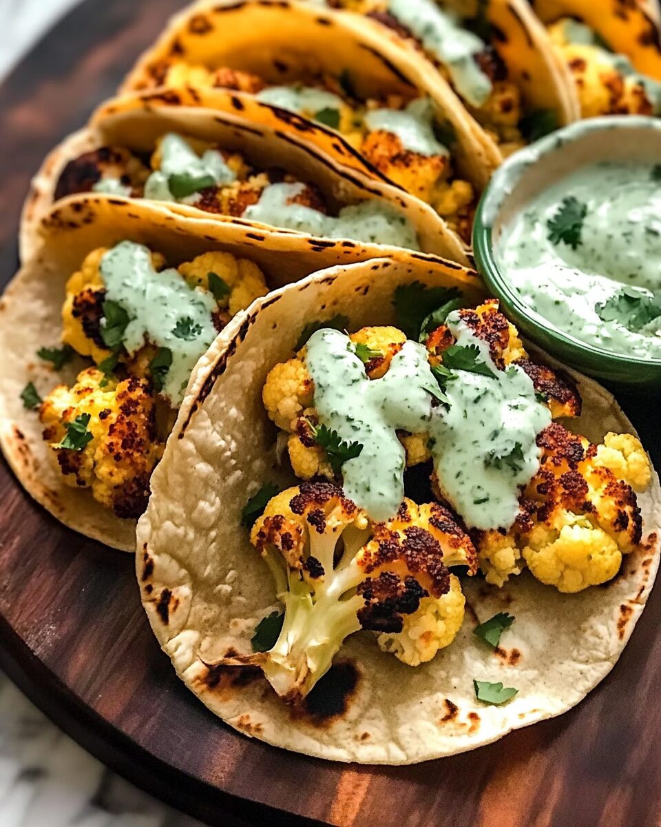 Cauliflower Tacos with Cilantro Lime Crema