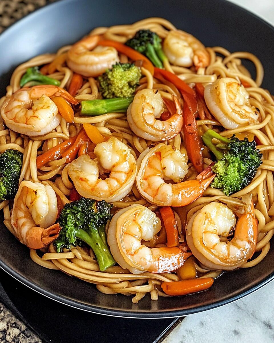 Zesty Shrimp Stir-Fry with Sesame Noodles