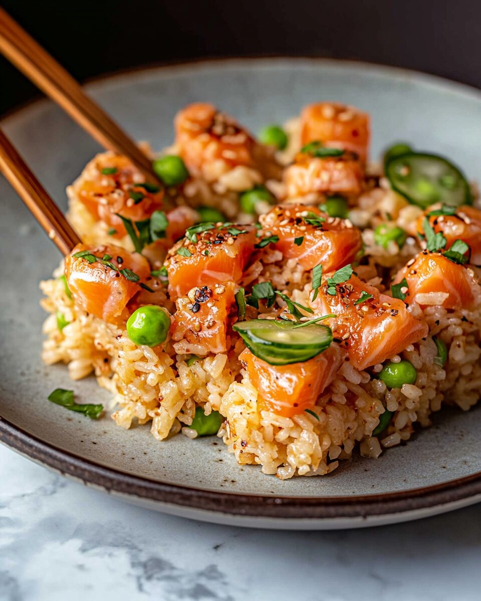 Crispy Sushi-Style Rice with Spicy Salmon