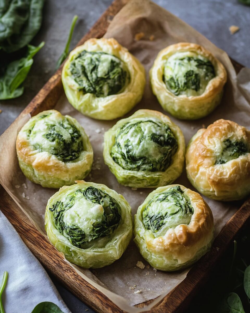 Buttery Spinach Puffs with Feta and Bacon