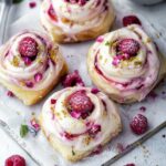 Raspberry and Rose Cheesecake Buns