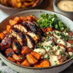 BBQ Chicken & Roasted Sweet Potato Bowls
