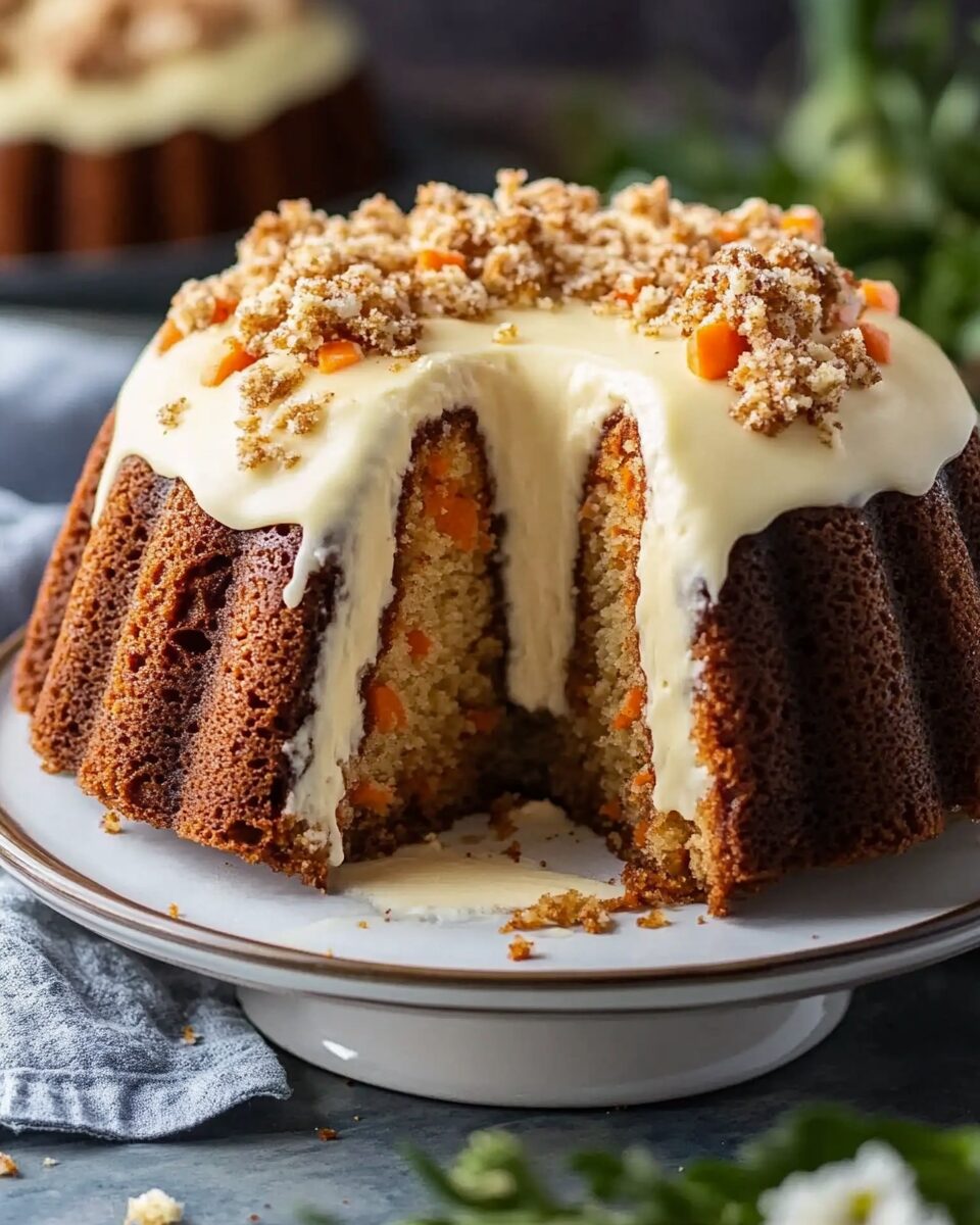 Cheesecake Stuffed Carrot Bundt Cake