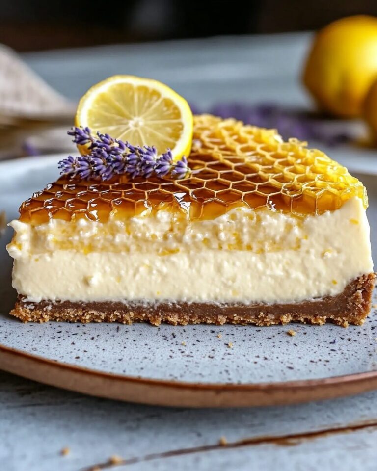 Lemon Lavender Cheesecake with Honeycomb