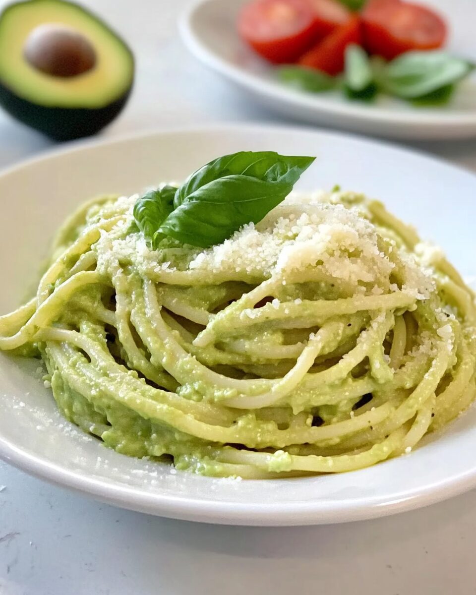 Green Spaghetti with Creamy Avocado Sauce