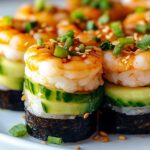 Spicy Shrimp Sushi Stacks
