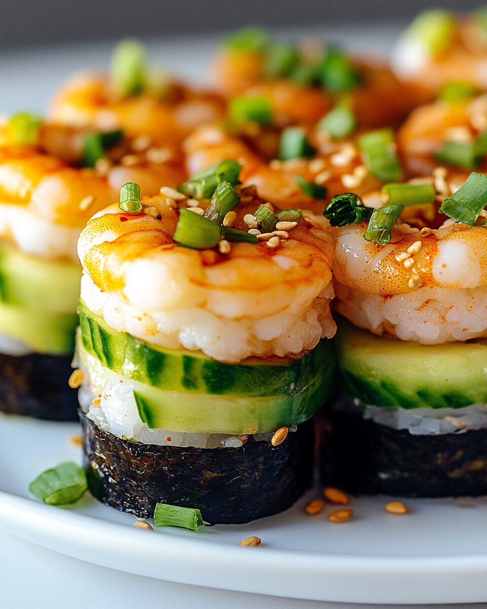 Spicy Shrimp Sushi Stacks