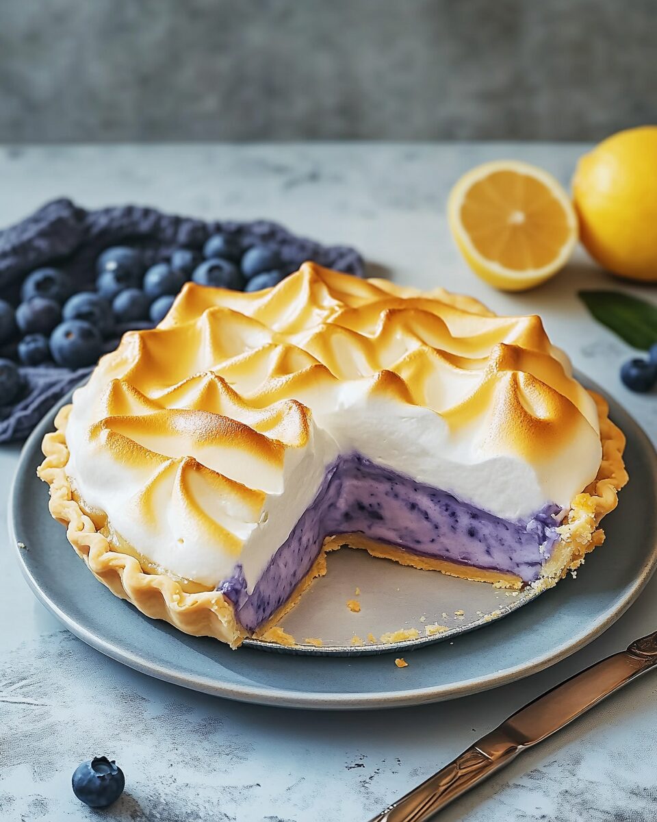 Lemon Pie with Blueberry Meringue