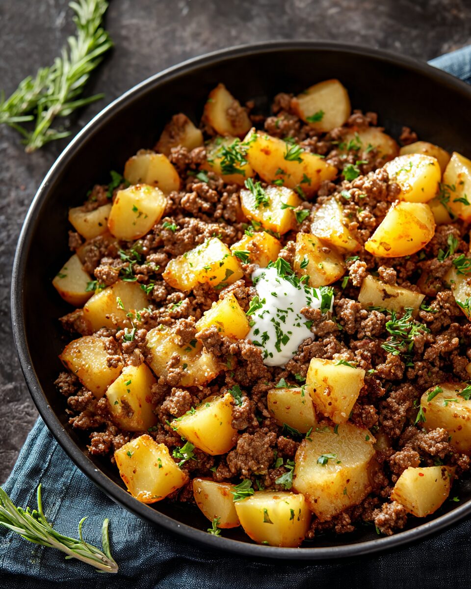 Ground Beef and Potatoes Skillet