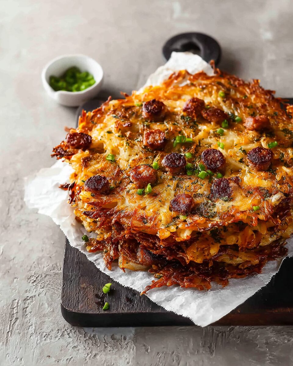 Crispy Cheesy Sausage Hash Browns