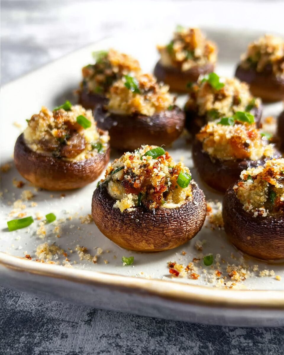 Panko Herb Stuffed Mushrooms