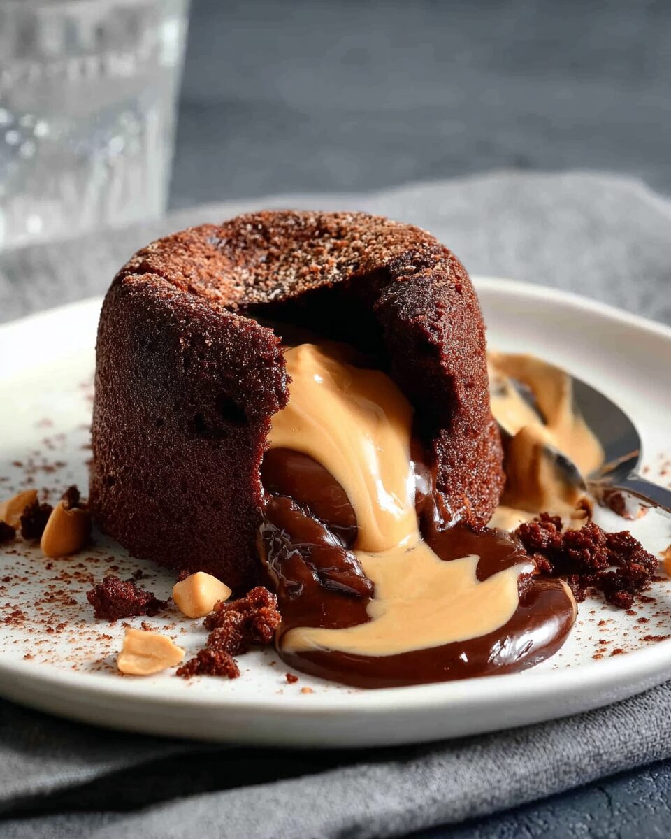 Peanut Butter Chocolate Molten Lava Cake