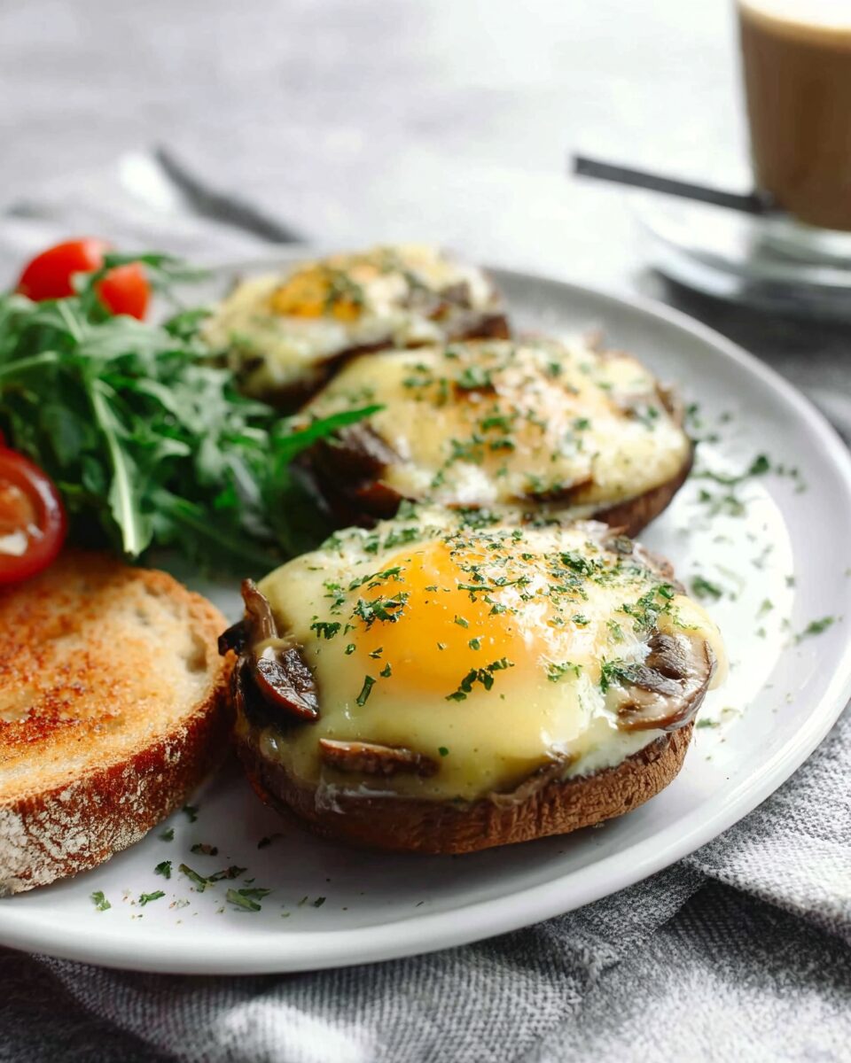 Sunday Sunshine Eggs in Mushroom