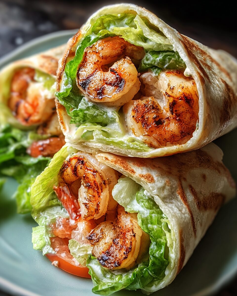 Grilled Shrimp Caesar Wraps