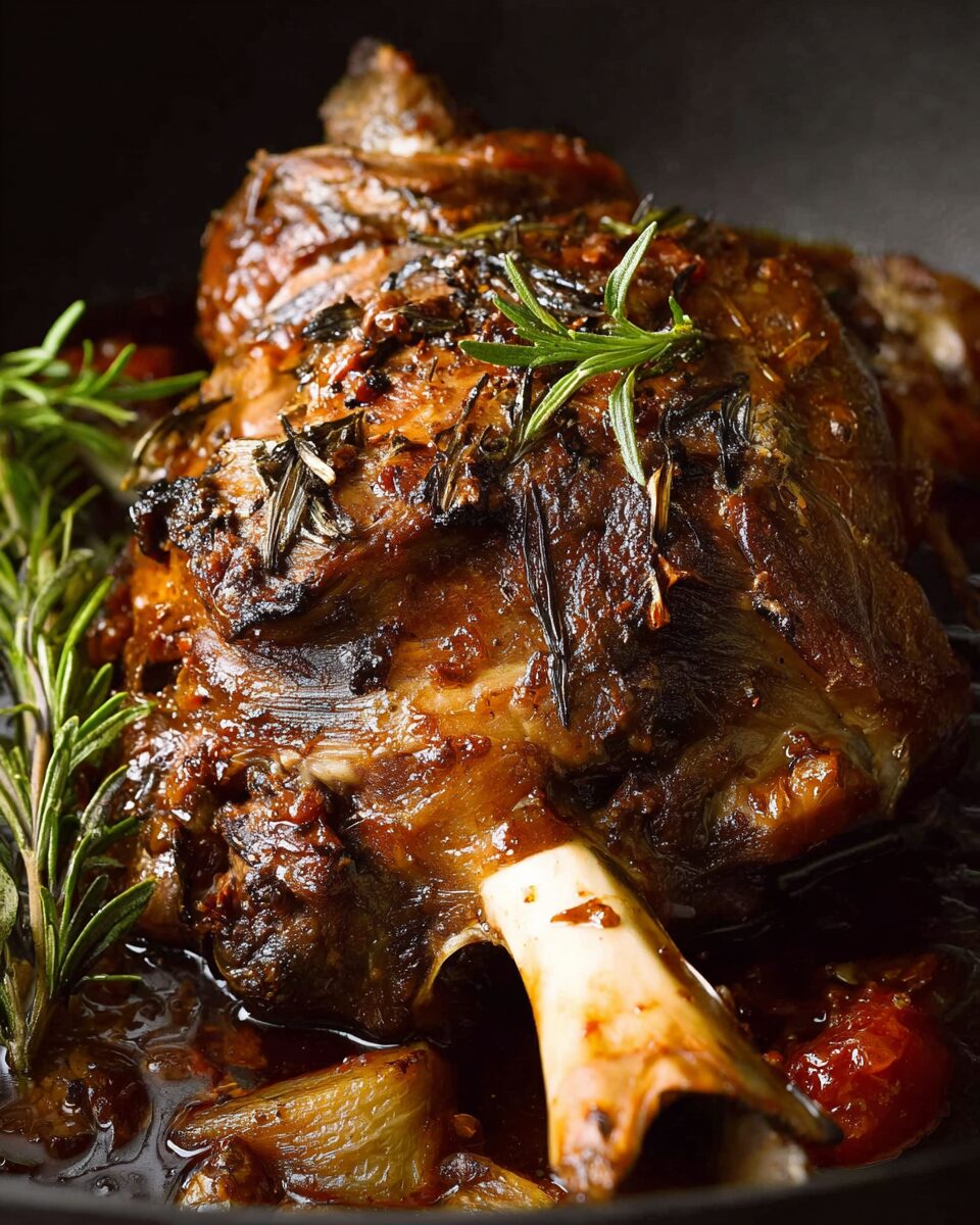 Slow Roasted Rosemary Garlic Lamb Shoulder