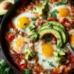 Polenta Refried Beans & Egg Skillet Bake