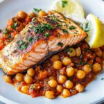 Crispy Salmon with Spicy Chickpea Ragu