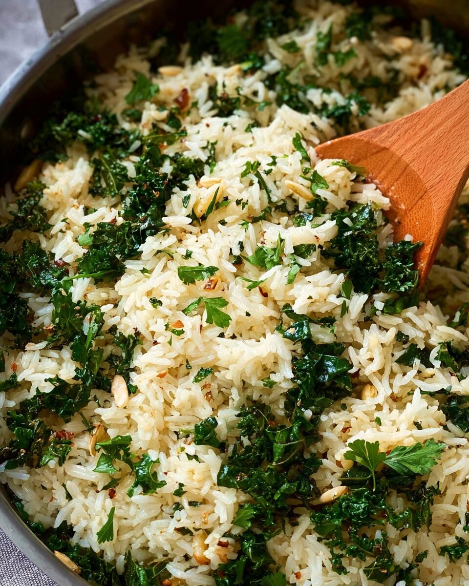 Garlic Butter Rice with Kale