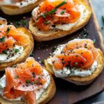 Smoked Salmon with Dill Cream Cheese Crostini