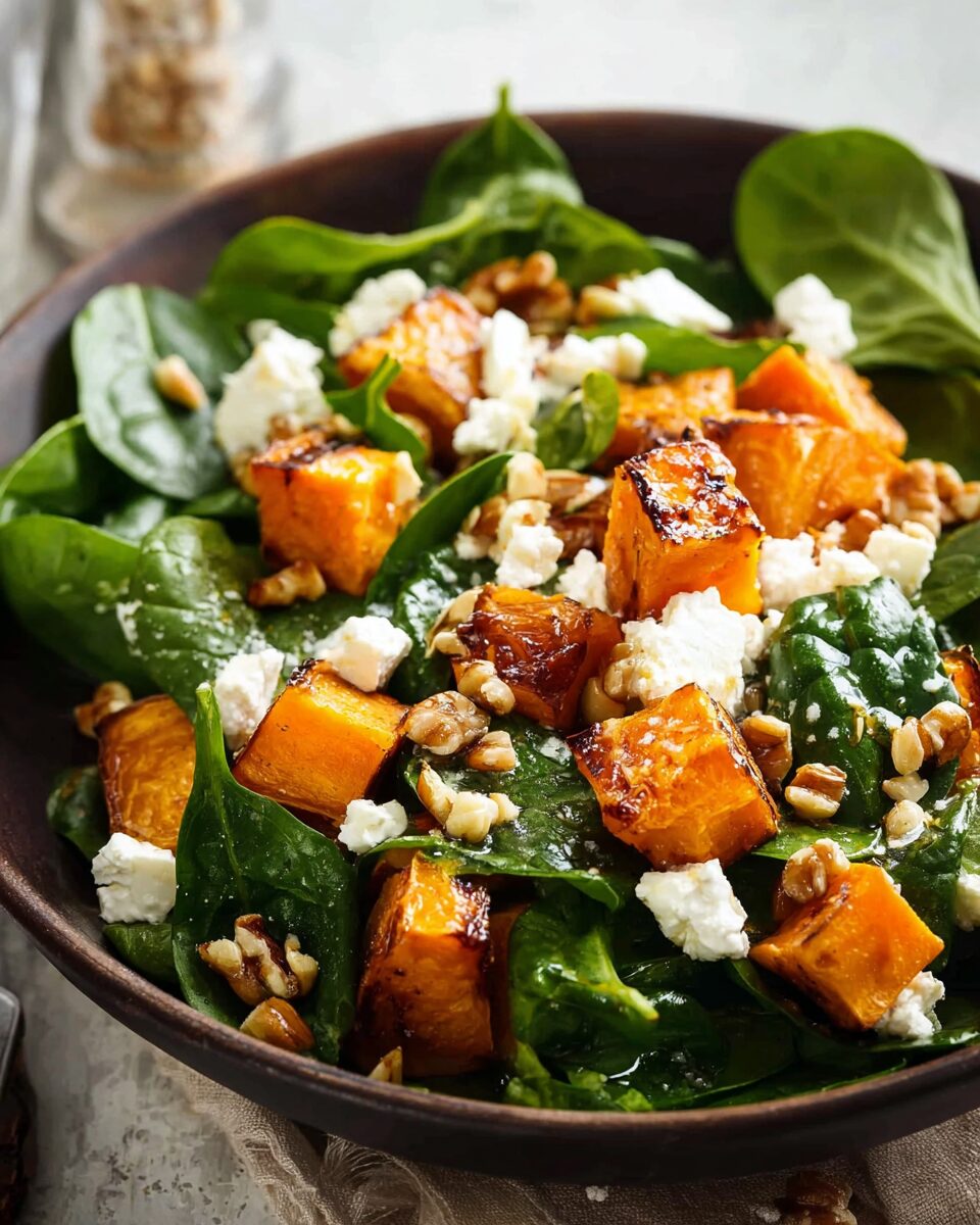 Roast Pumpkin, Spinach, and Feta Salad