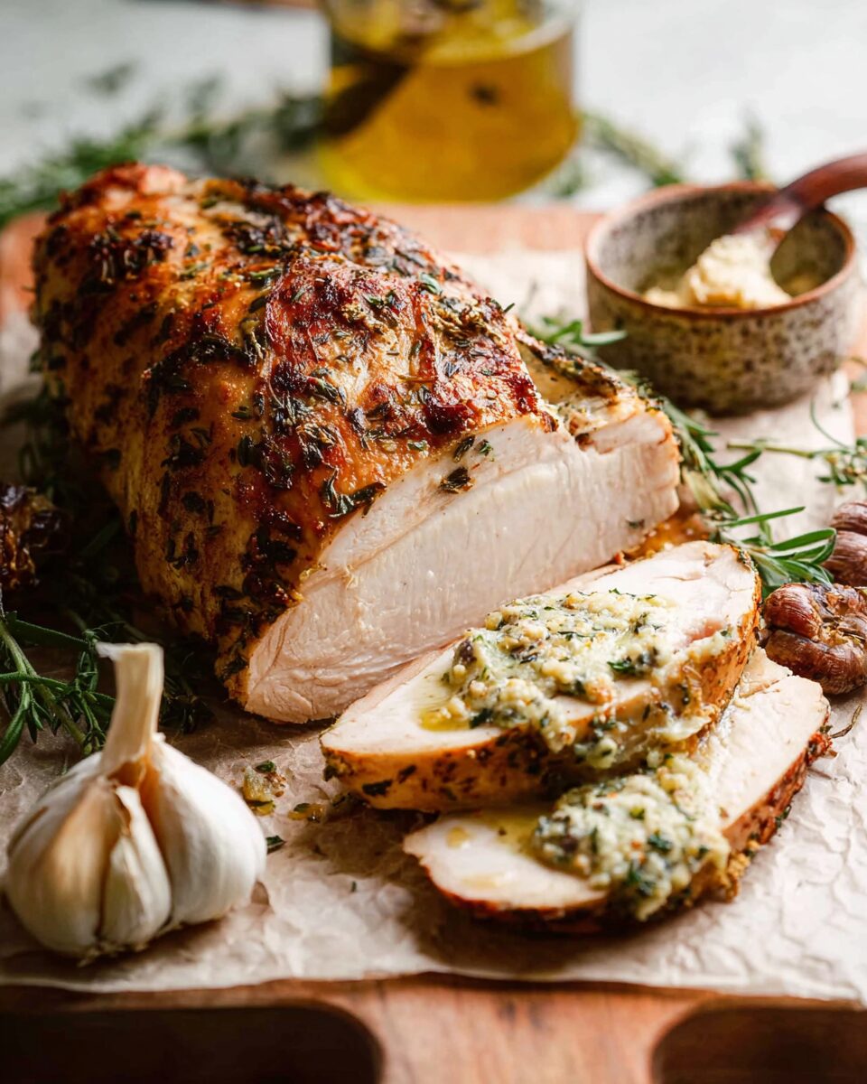 Garlic Herb Butter Roasted Turkey Breast