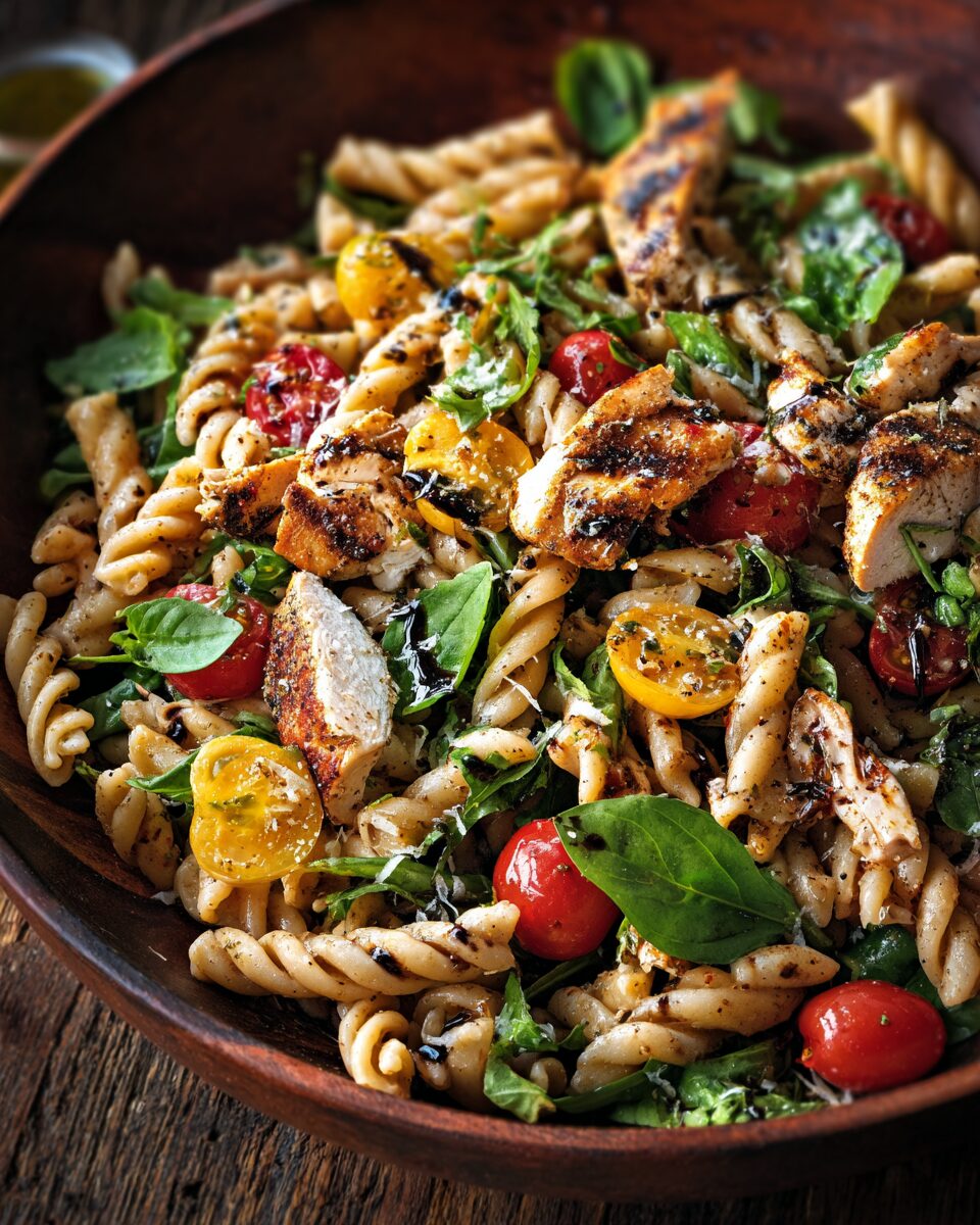 Grilled Chicken Pasta Salad with Balsamic Vinaigrette