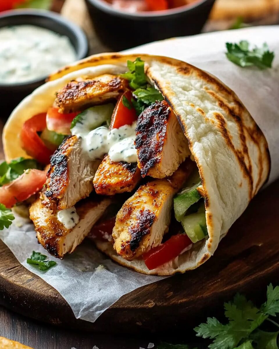 Greek Chicken Gyros with Tzatziki