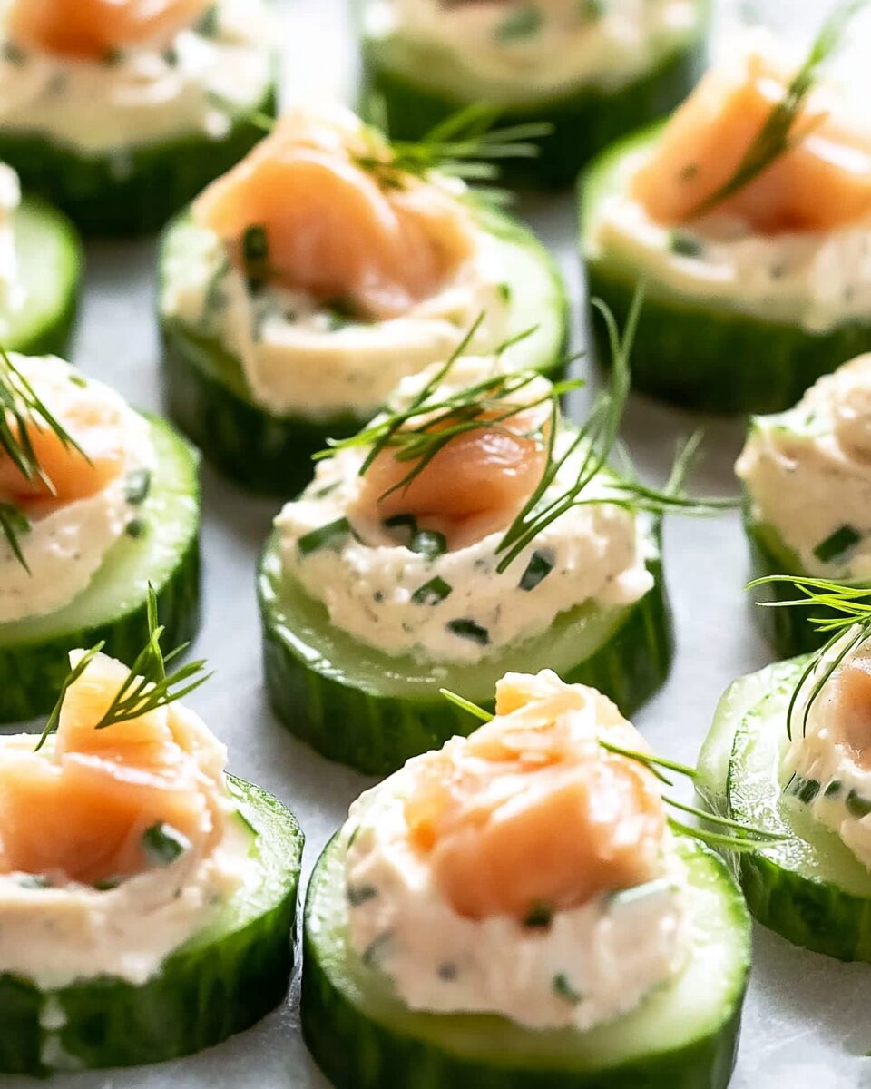 Cucumber Canapés with Smoked Salmon Mousse