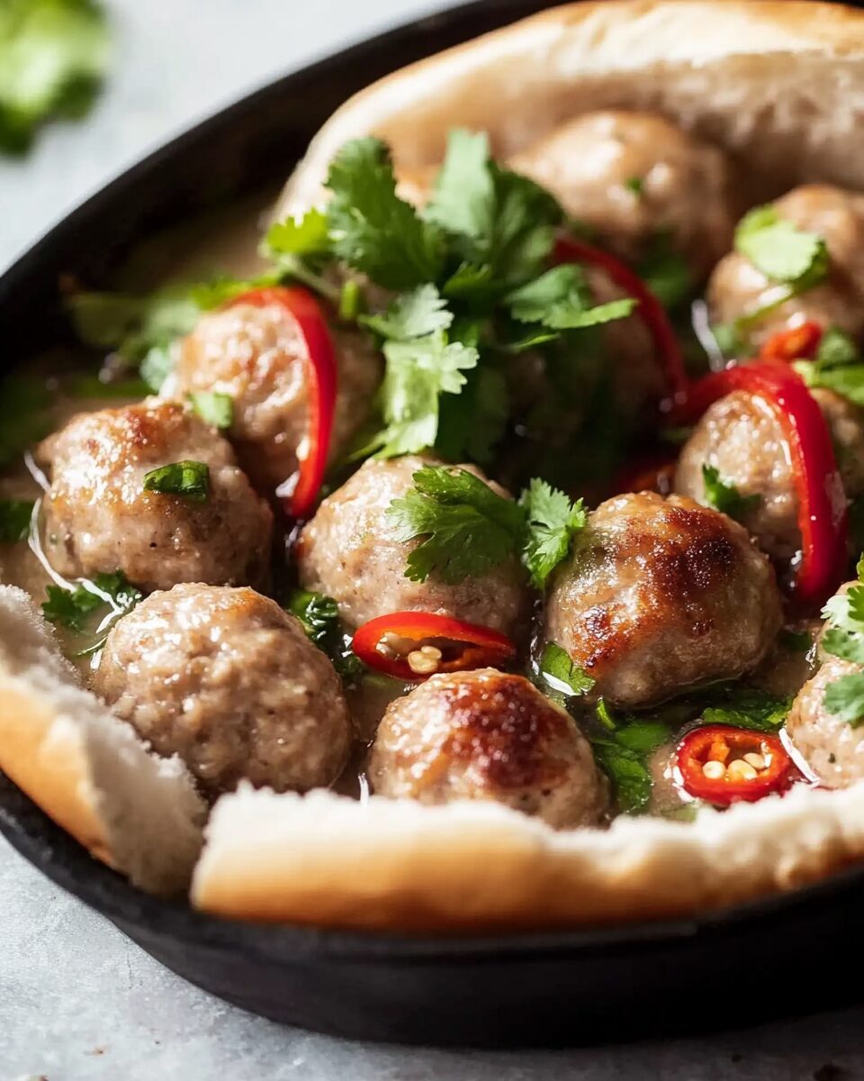 Vietnamese Pork Meatballs Banh Mi
