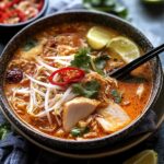 Spicy and Savory Laksa Soup with Coconut Broth
