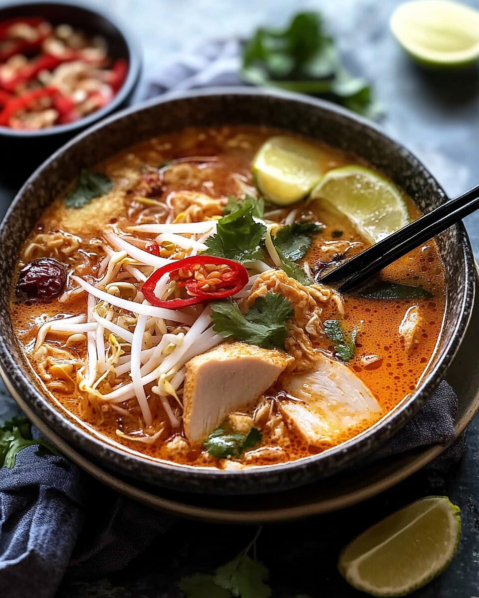 Spicy and Savory Laksa Soup with Coconut Broth