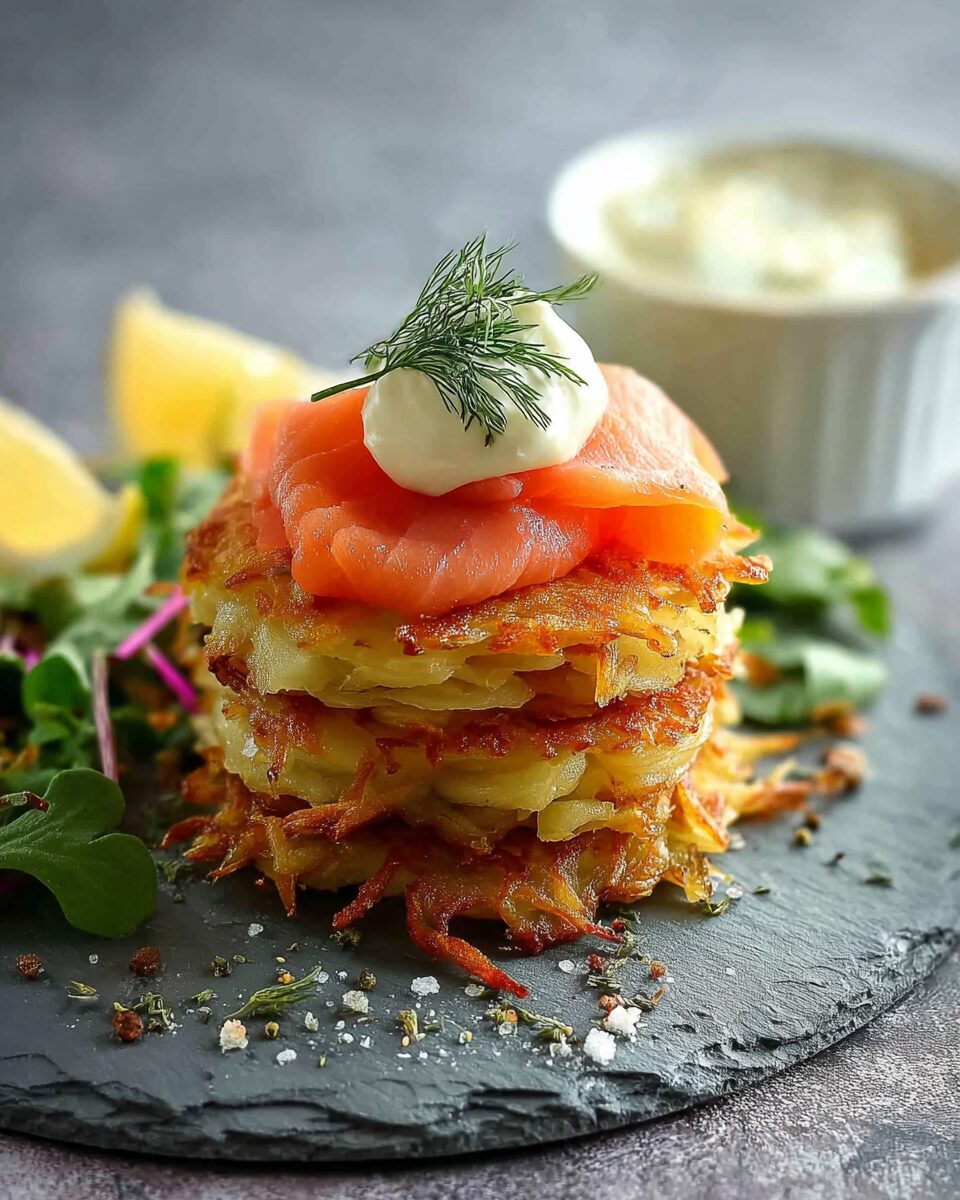 Smoked Salmon Potato Rosti Stack