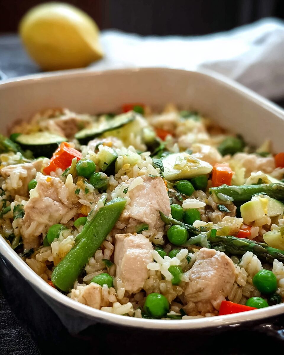Chicken Green Vegetable Pilaf One-Pot Dinner